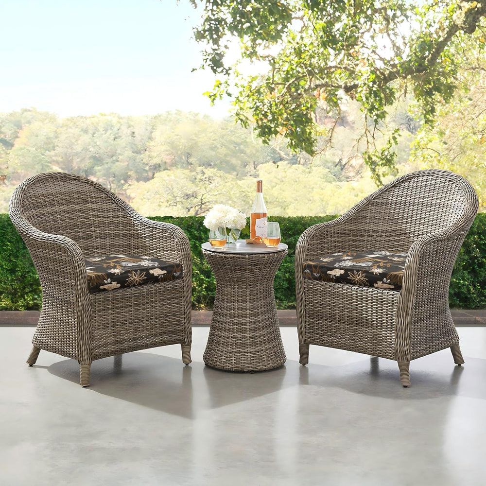 downluxe outdoor chair cushions in garden setting