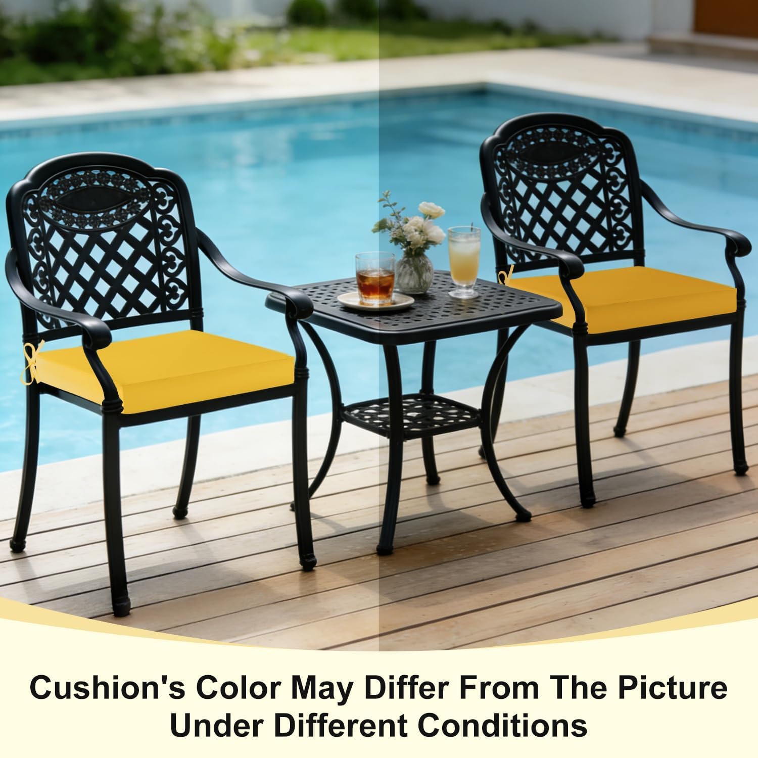 downluxe outdoor chair cushions in vibrant yellow