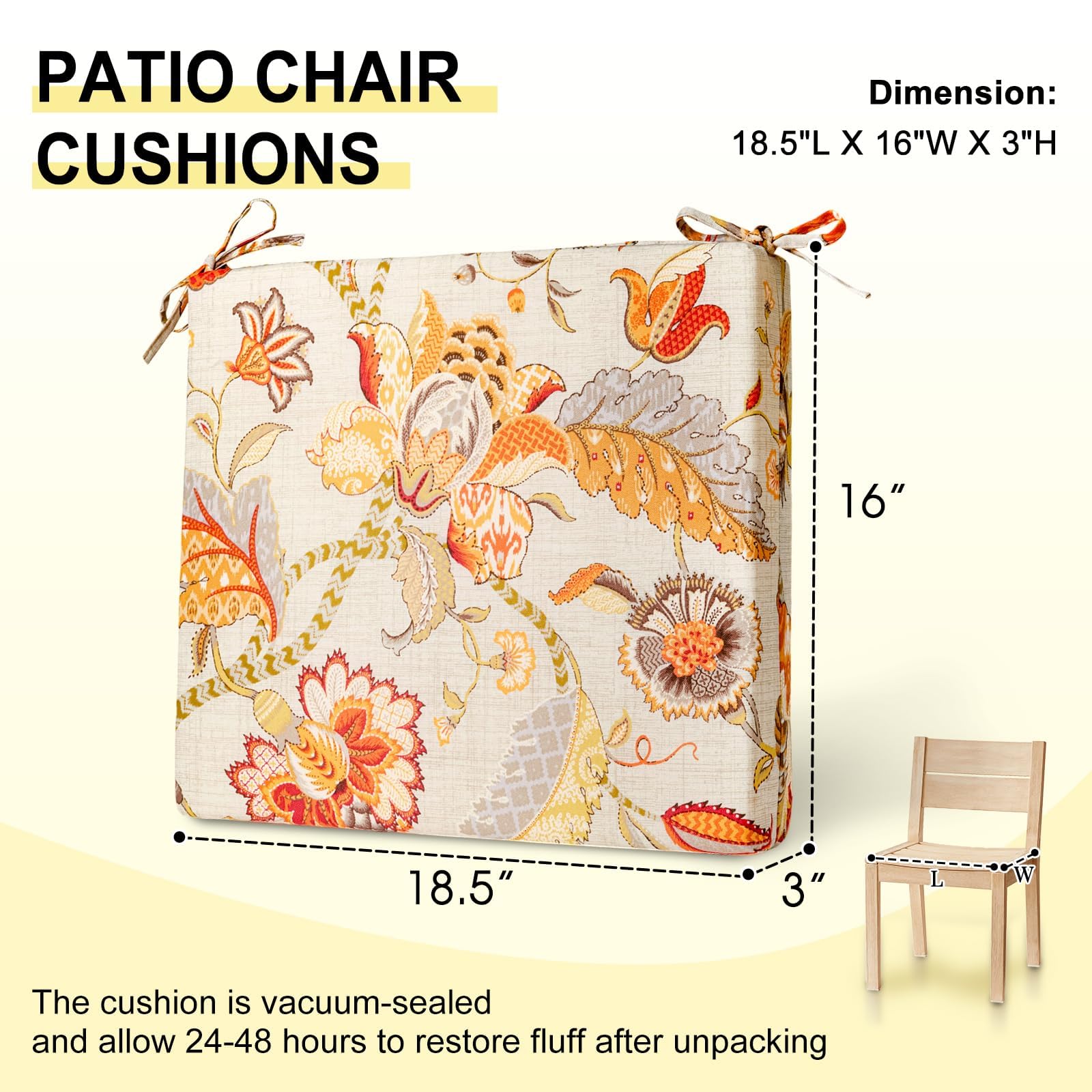 downluxe Outdoor Chair Cushions pack dimensions