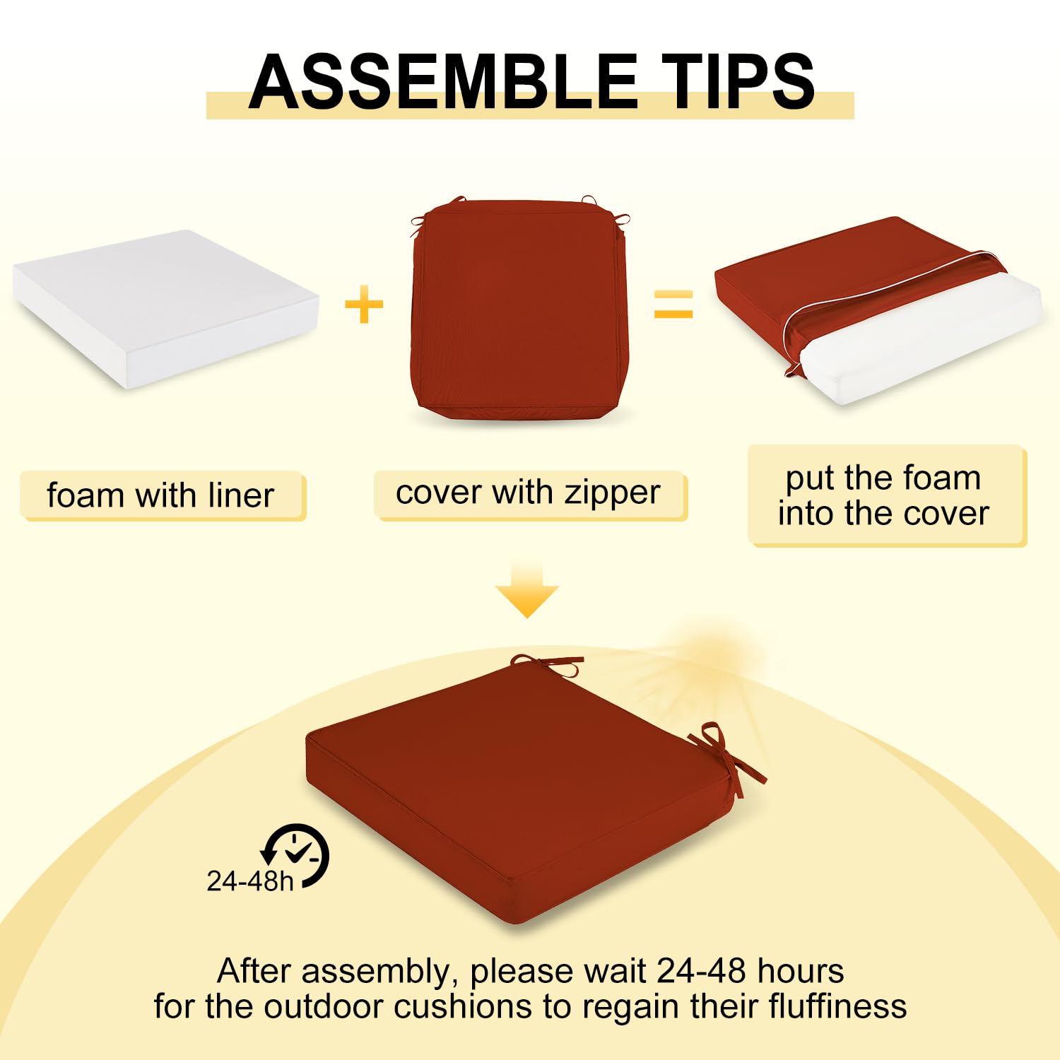 downluxe outdoor chair cushions packaging