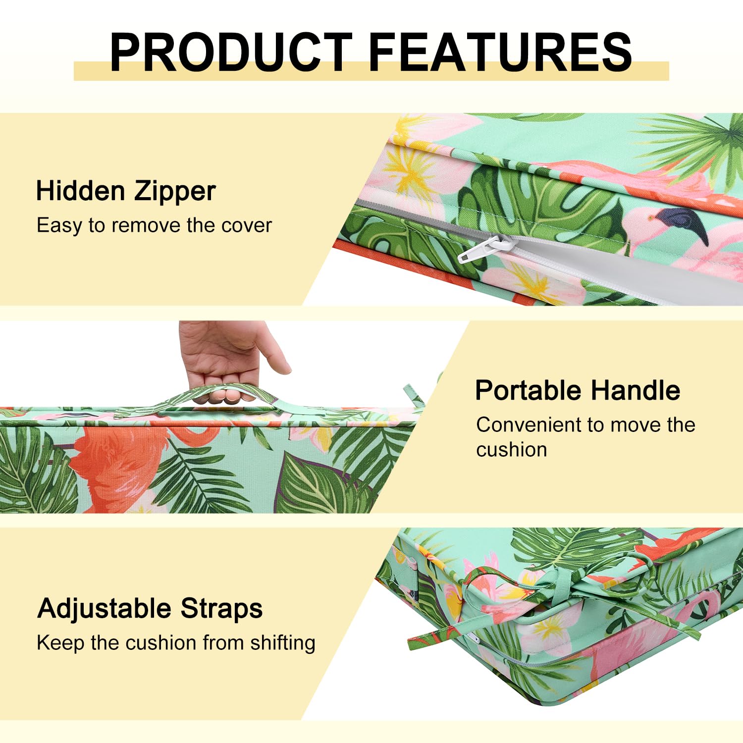 Downluxe outdoor chair cushions packaging with product details
