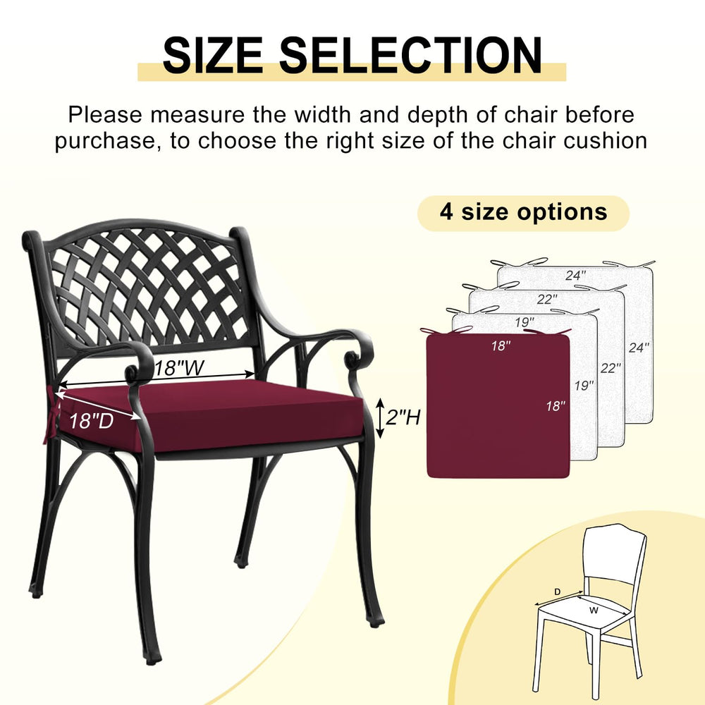 downluxe outdoor chair cushions placed on patio furniture