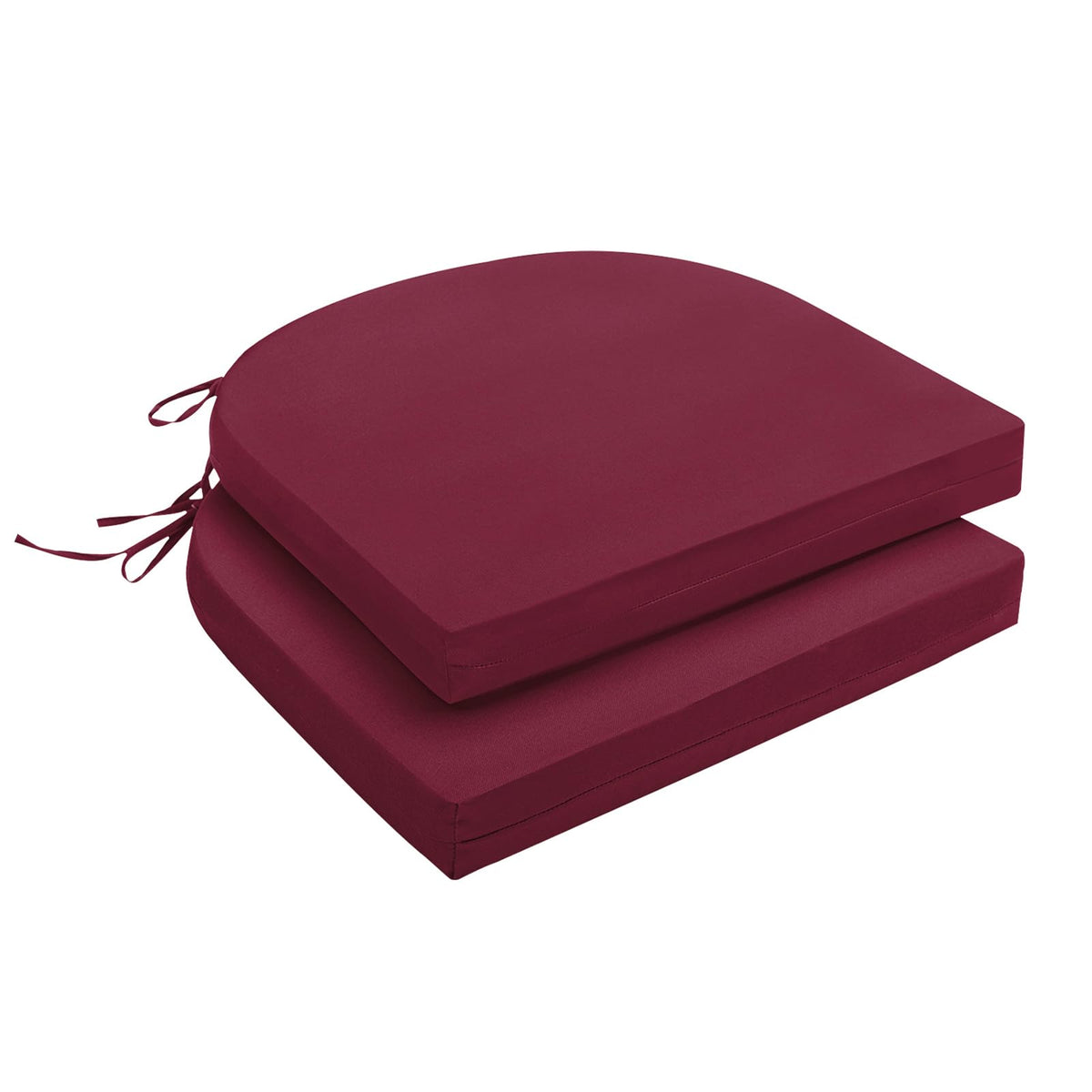 downluxe outdoor chair cushions set of 2, burgundy front view