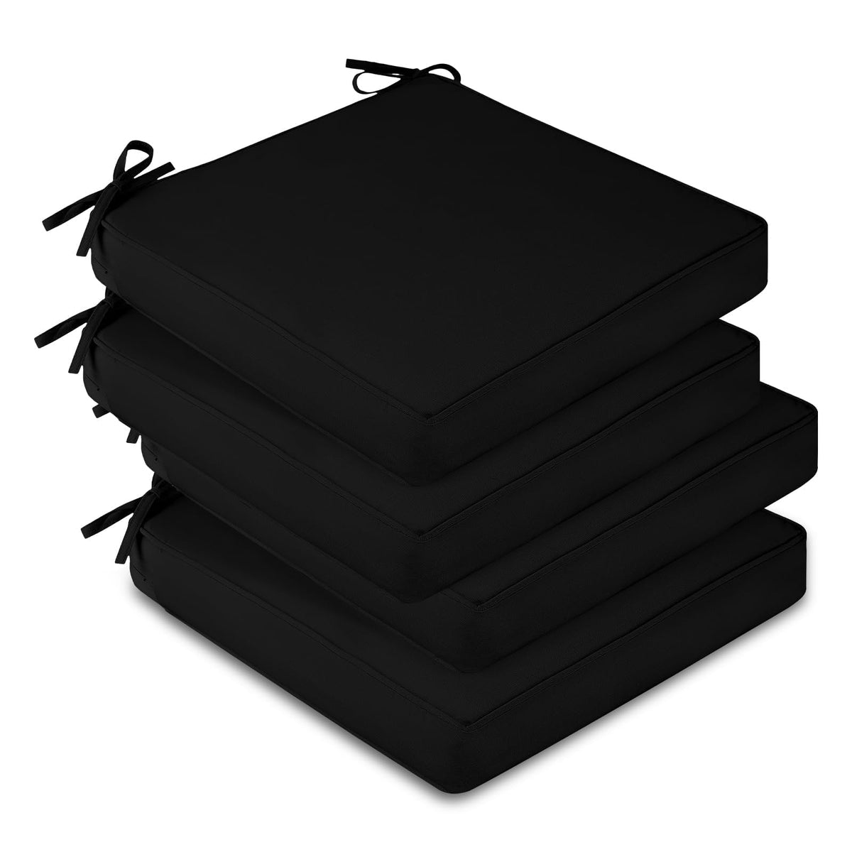 downluxe outdoor chair cushions set of 4 in black colour