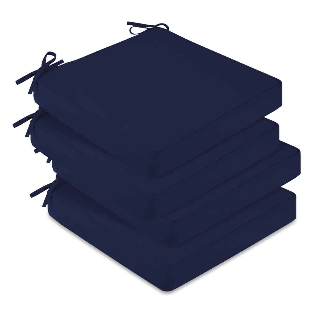 downluxe outdoor chair cushions set of 4 in navy, front view