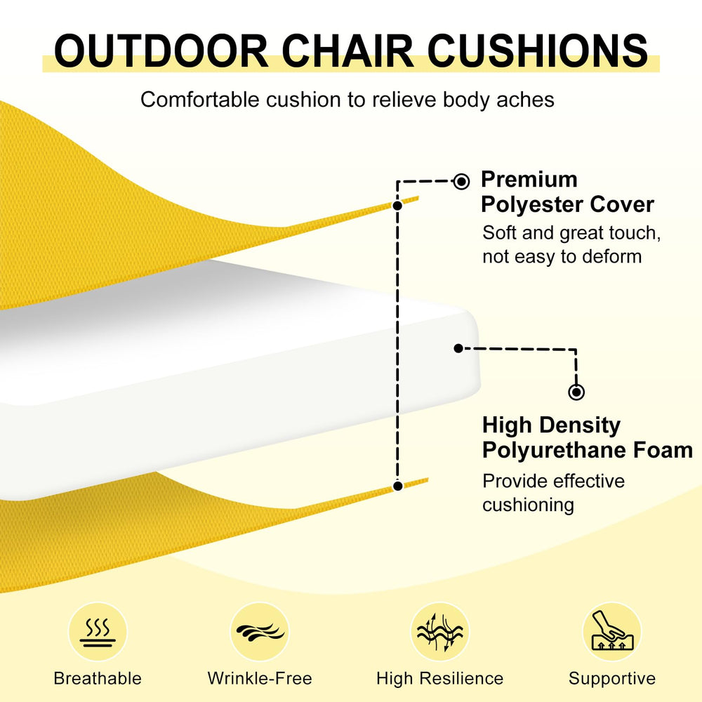 downluxe Outdoor Chair Cushions side view showing adjustable straps