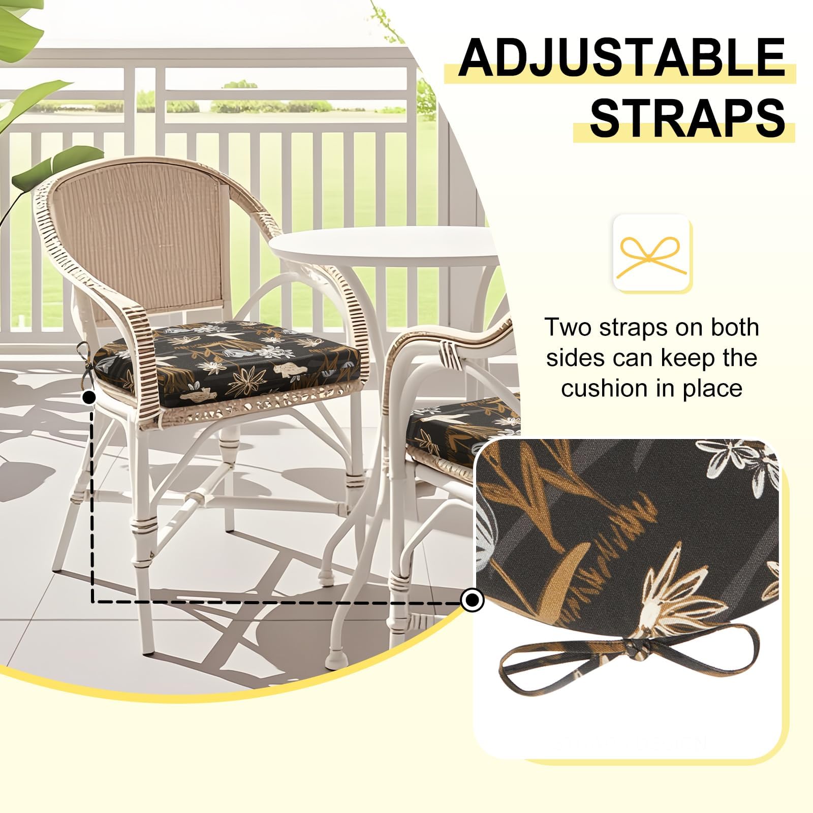 downluxe outdoor chair cushions stacked for storage