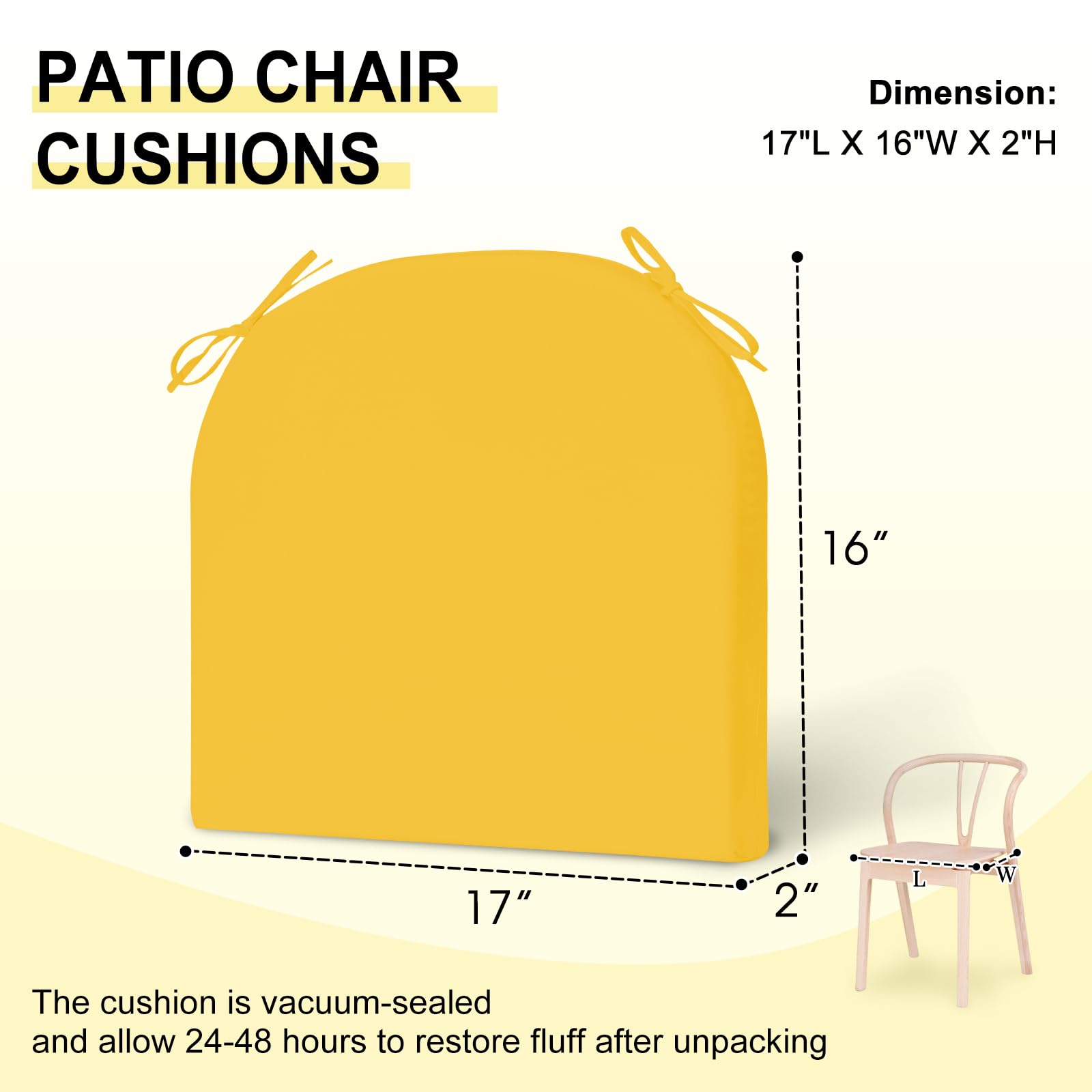 downluxe Outdoor Chair Cushions with a sunlit backdrop