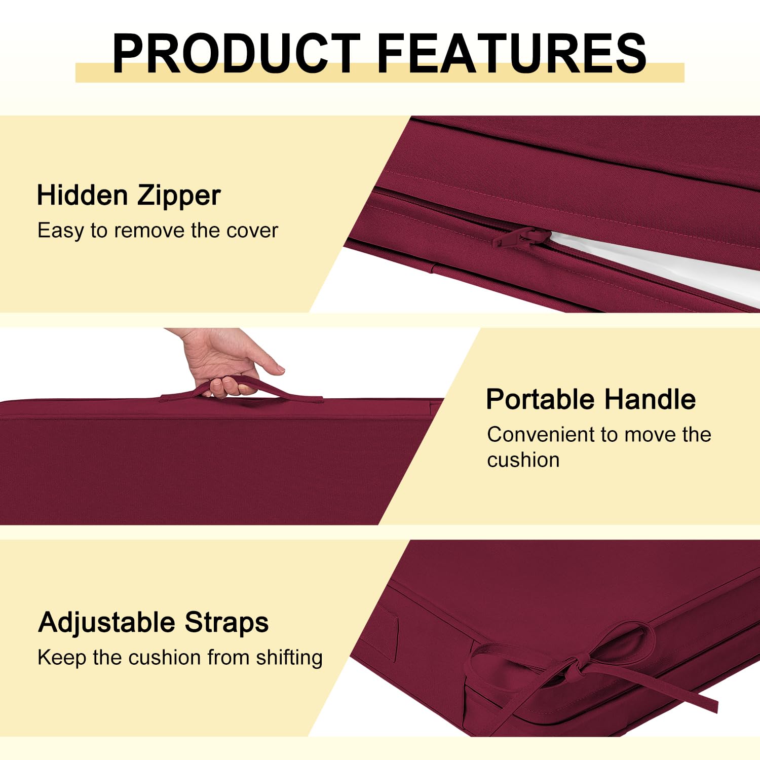 downluxe outdoor chair cushions with carry handle