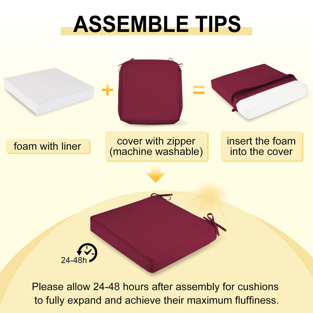 downluxe outdoor cushion with adjustable ties