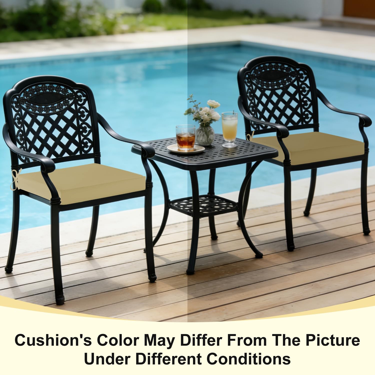 downluxe outdoor cushion with non-slip ties