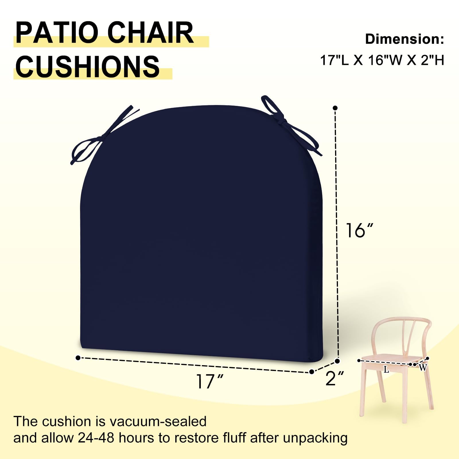 downluxe outdoor cushions showing size dimensions