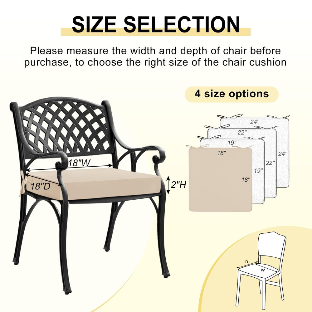 downluxe Waterproof Outdoor Chair Cushion beige close-up of zipper