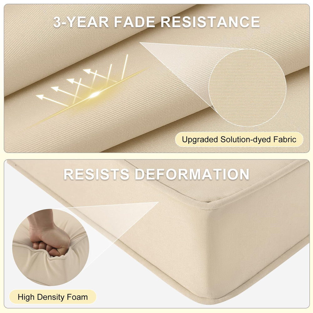 downluxe Waterproof Outdoor Chair Cushion beige with handle