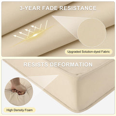 downluxe Waterproof Outdoor Chair Cushion beige with handle
