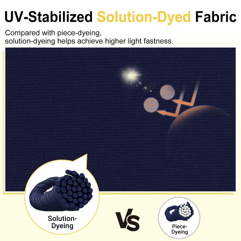 downluxe waterproof outdoor chair cushion navy side view