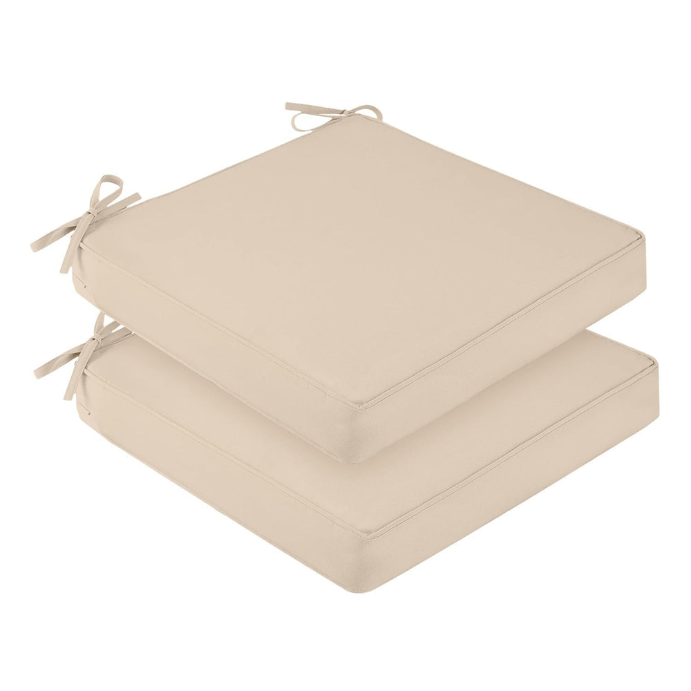 downluxe waterproof outdoor chair cushions set of 2 beige