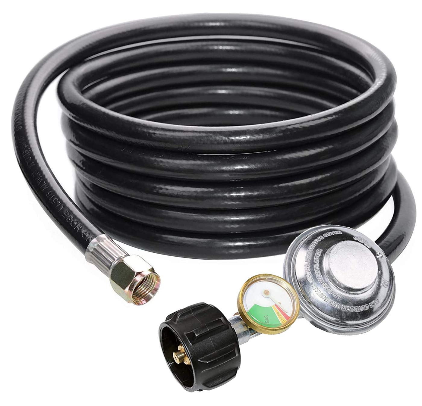 DOZYANT 12 Feet Propane Regulator Hose with tank gauge