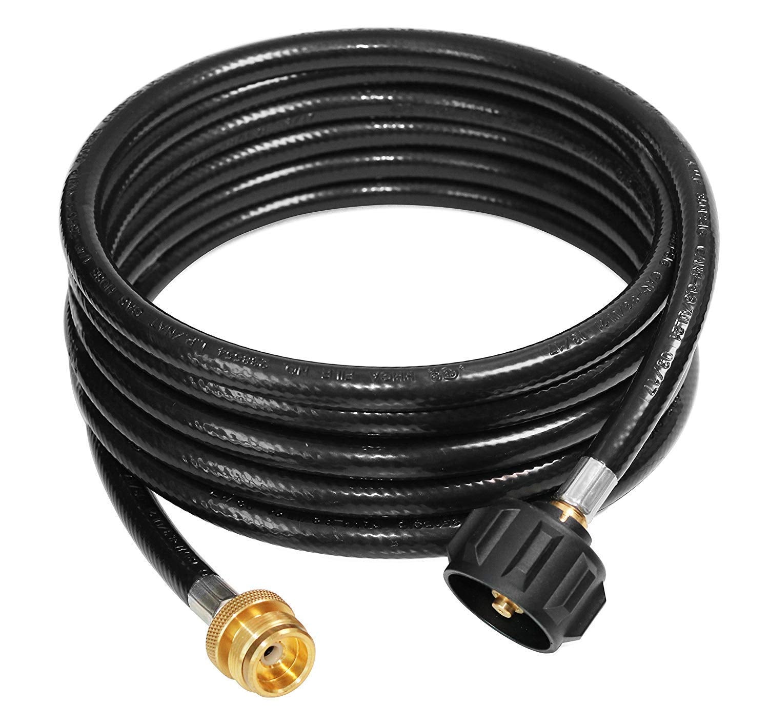 DOZYANT 12 Ft Propane Adapter Hose brass fitting close-up