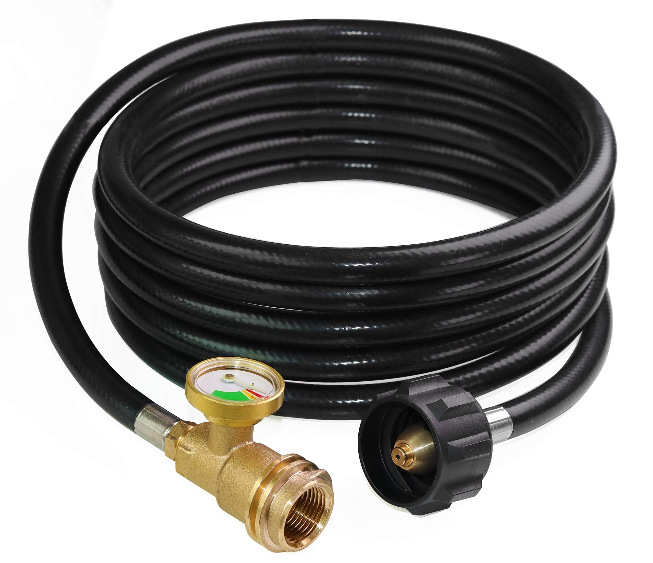 DOZYANT 12 Ft Propane Extension Hose with Gauge front view