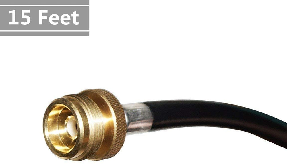 DOZYANT 15 Ft Propane Adapter Hose in use with a camp stove