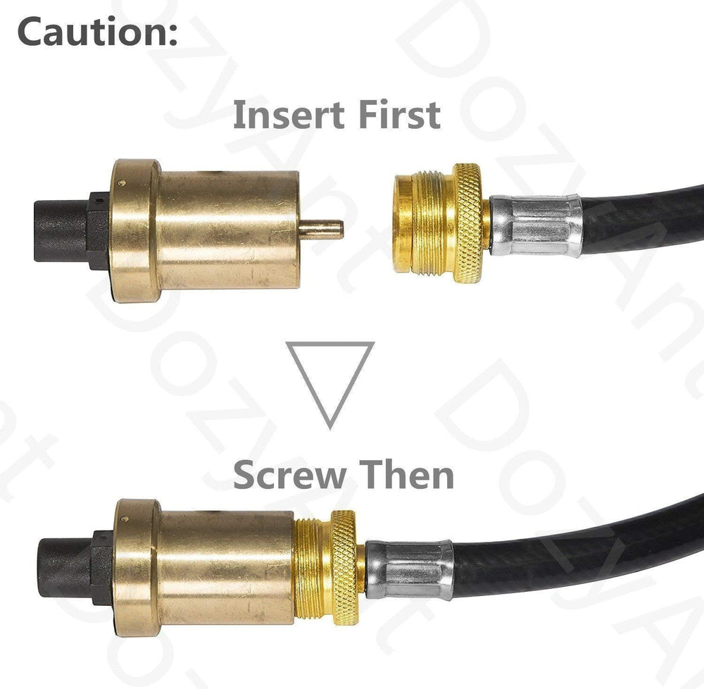 DOZYANT 4 Feet Propane Adapter Hose on outdoor setup
