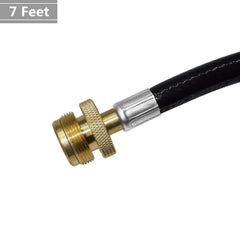 DOZYANT 7 Ft Propane Adapter Hose side view showing durable rubber construction