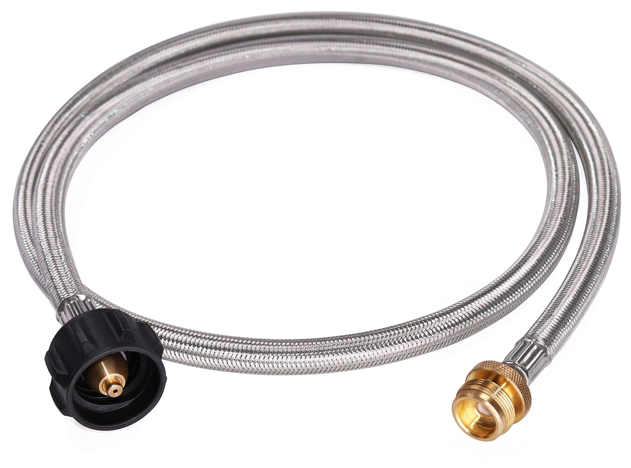 DOZYANT propane adapter hose in outdoor setting