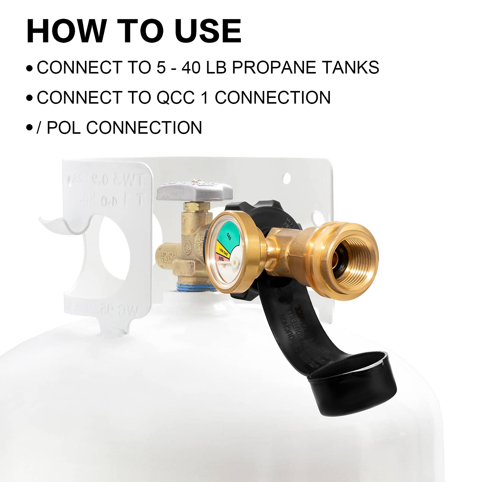 DOZYANT Propane Gauge with brass material close-up
