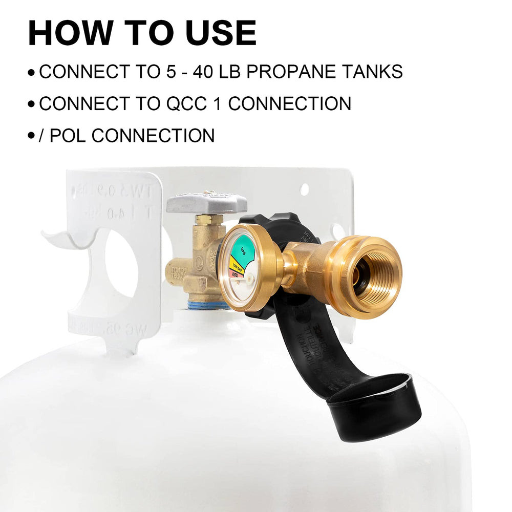 DOZYANT Propane Gauge with brass material close-up