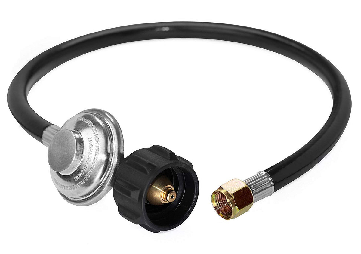 DOZYANT propane regulator and hose 2 feet front view