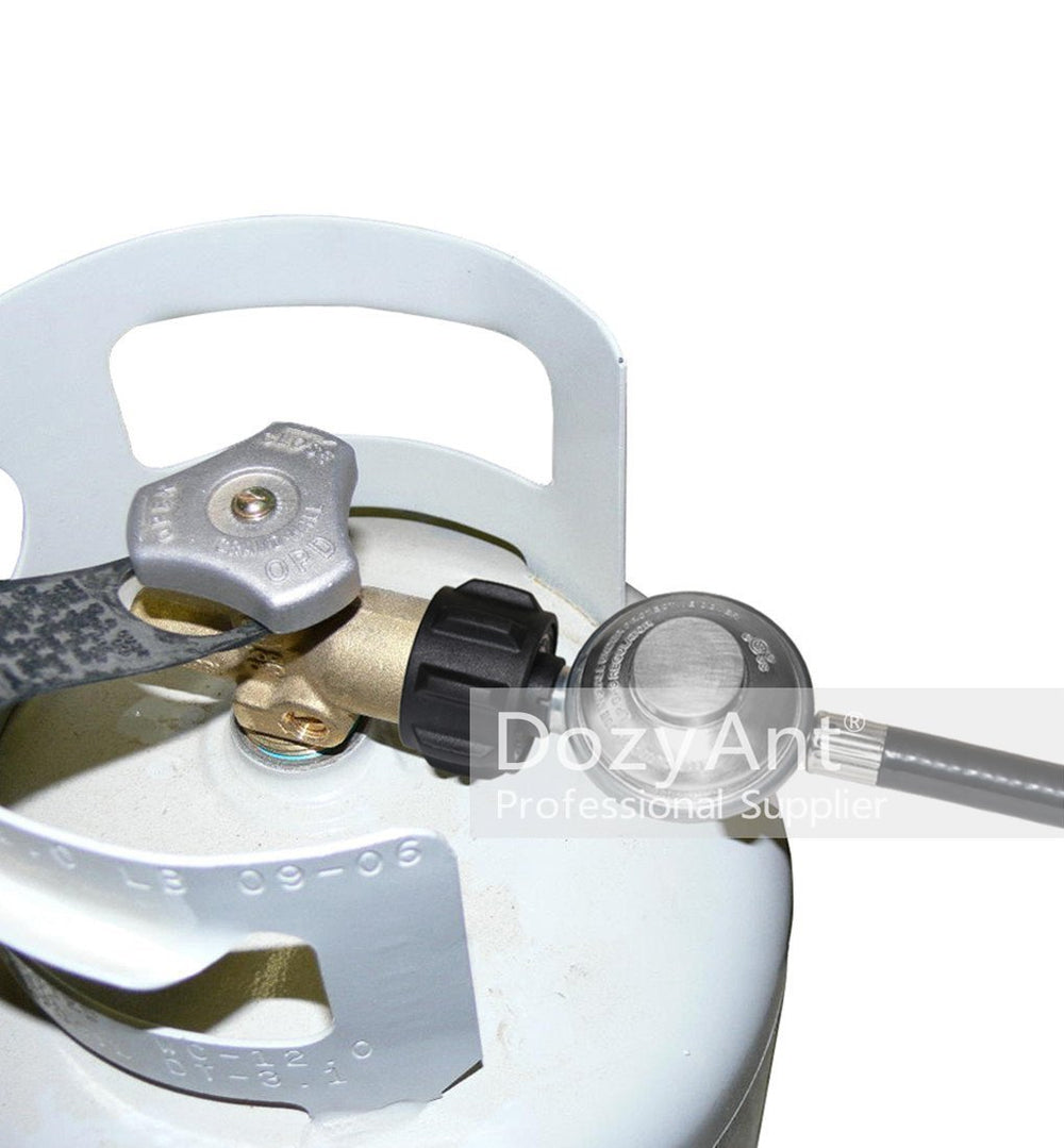 DOZYANT propane regulator showing excess flow protection feature