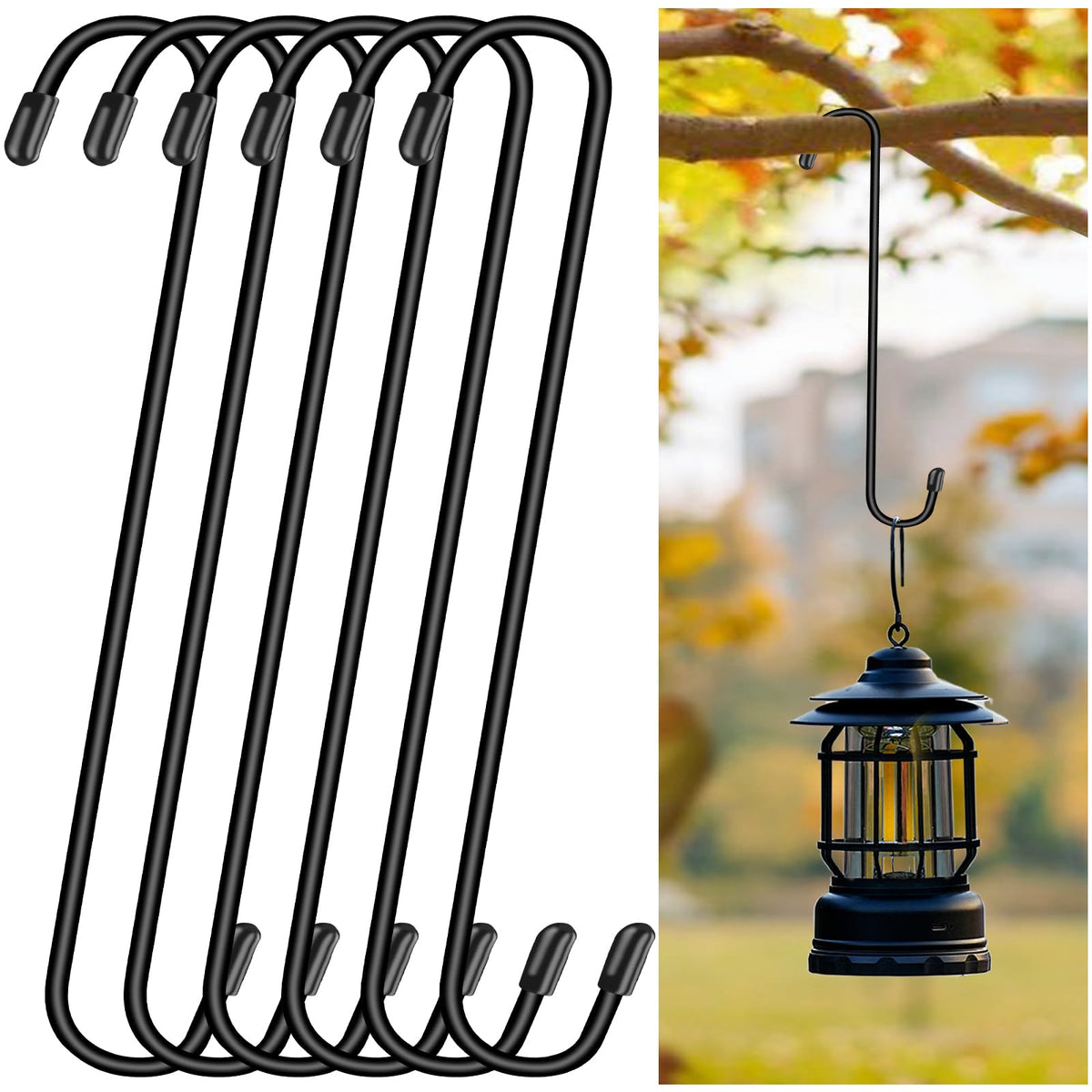Dpyrrhic 12-inch black plant hanger front view