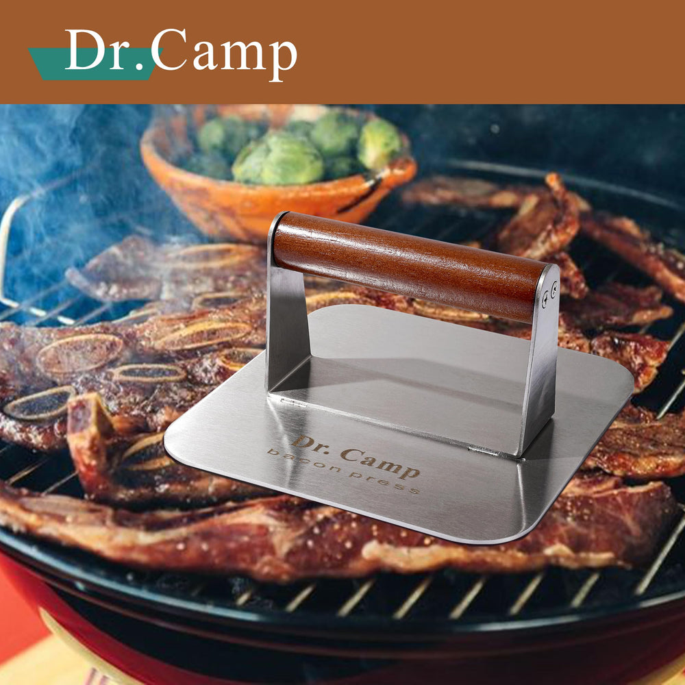 Dr.Camp burger press with real wood handle
