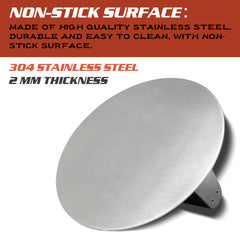 Dr.Camp stainless steel burger press side view