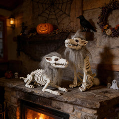 DR.DUDU Halloween Skeleton Wolf squatting side view
