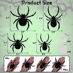 DR.DUDU Halloween spiders arranged on a wall