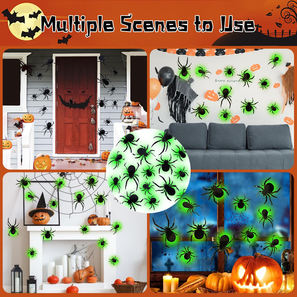 DR.DUDU Halloween spiders displayed on a mantel