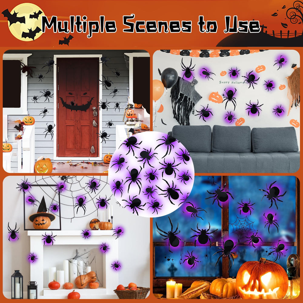 DR.DUDU Halloween wall decor light up spiders display