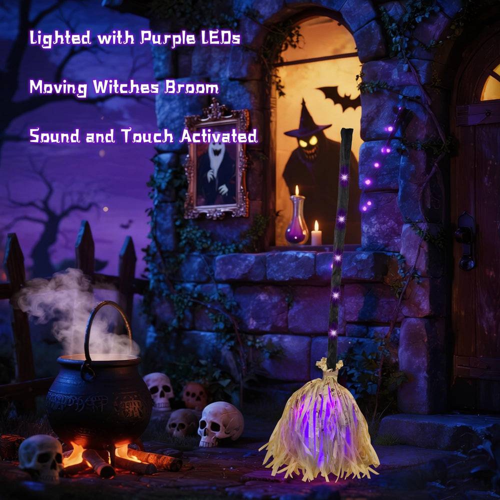 DR.DUDU witches broom in a Halloween décor setting