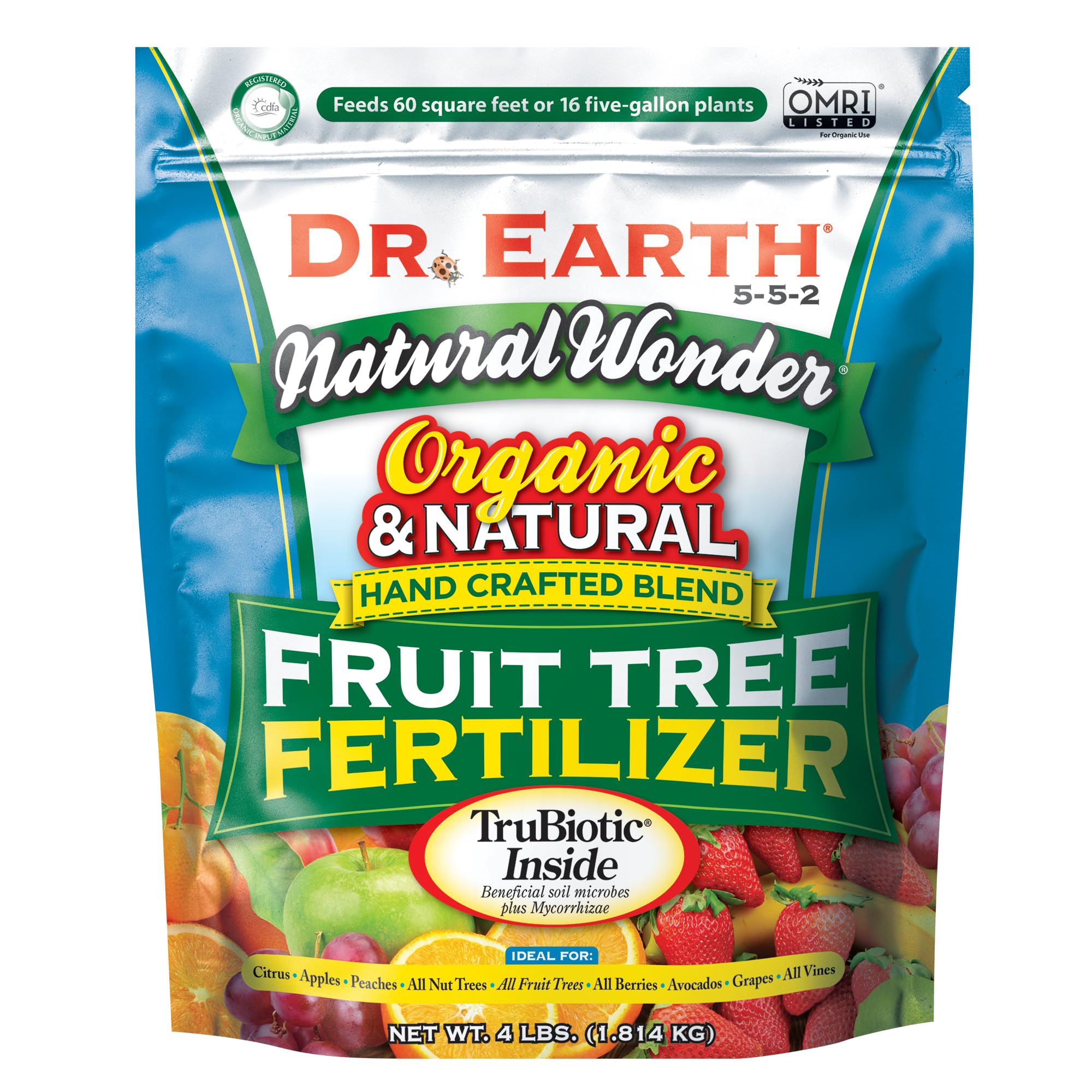 Dr. Earth Organic Fruit Tree Fertilizer 4lb front view
