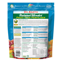 Dr. Earth Organic Fruit Tree Fertilizer packaging and granules