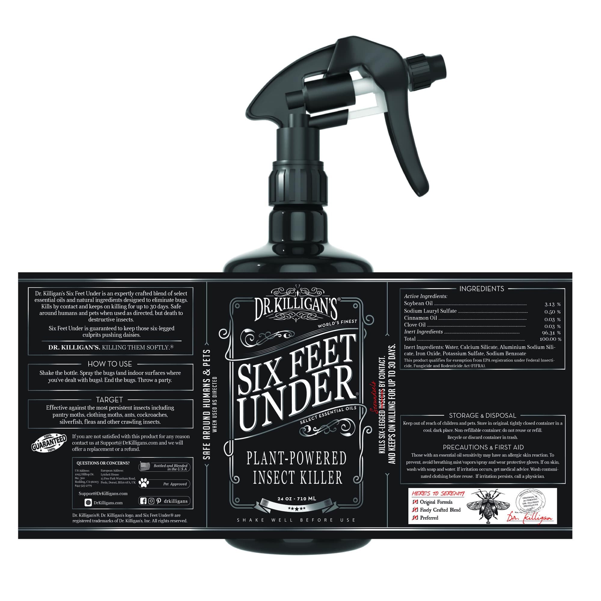 Dr. Killigan's bug spray bottle with essential oils