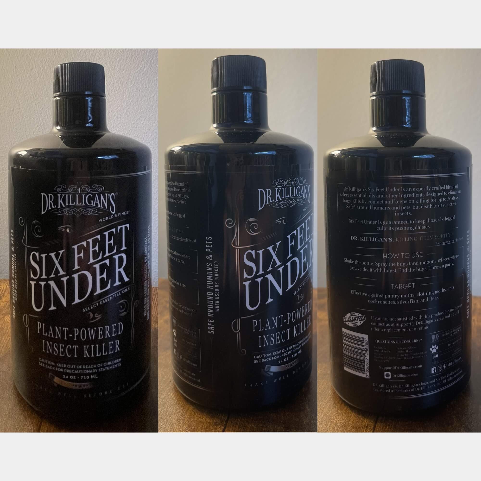 Dr. Killigan's bug spray packaging details