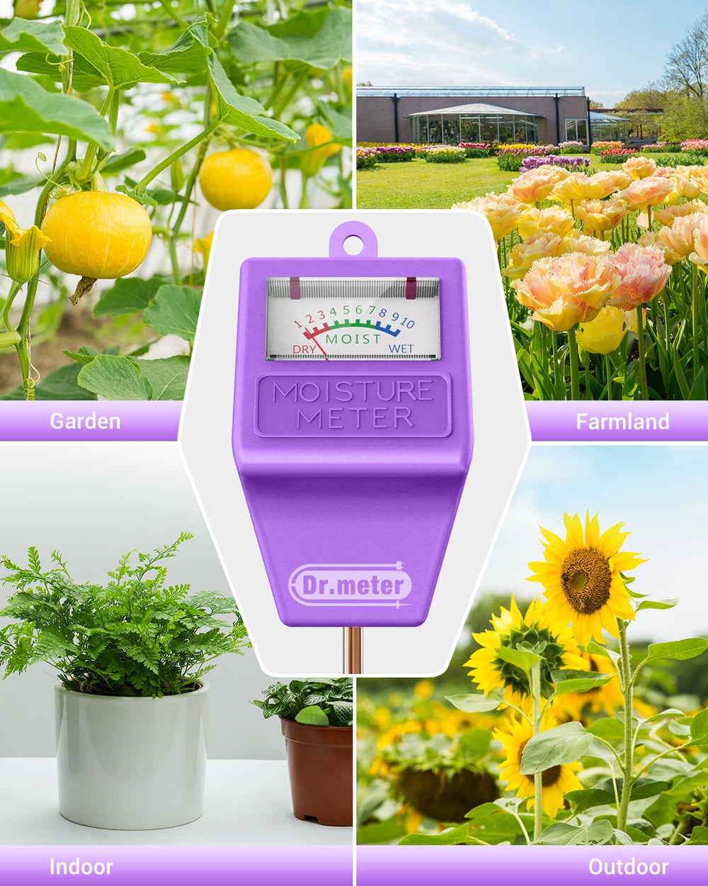 Dr.meter Soil Moisture Meter close-up of probe