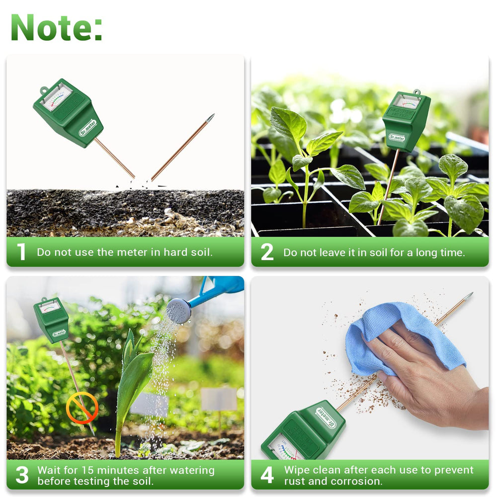 Dr.meter Soil Moisture Meter colour-coded reading