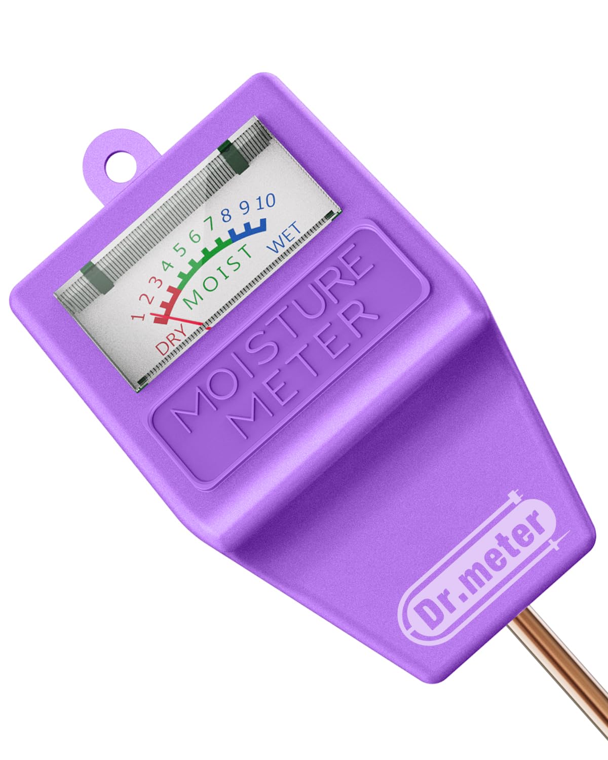 Dr.meter Soil Moisture Meter front view in purple