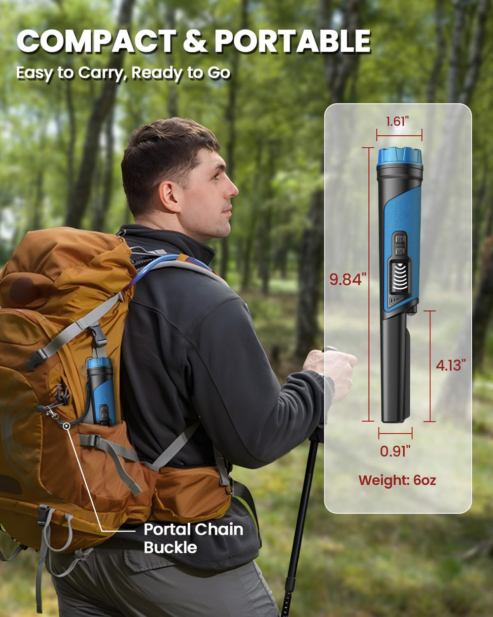 DR.ÖTEK Pinpointer submerged in water showcasing waterproof feature
