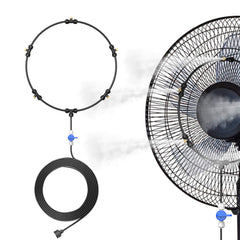 DR.PREPARE Outdoor Misting Fan Kit with 16.4ft black mist hose