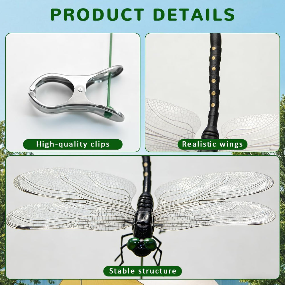 Dragon fly clips displayed in vibrant colours